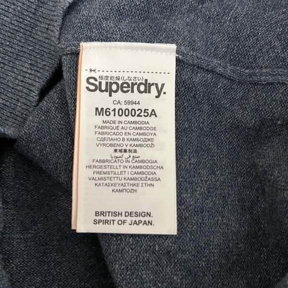 Superdry Sweater Mens Small Heather Blue Modern Urban Office Casual Preppy - Picture 8 of 9